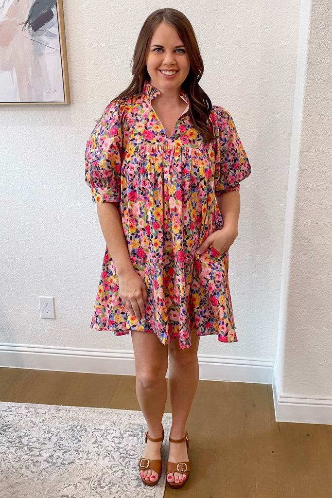 Sunlit Dreams Floral Print Dress - Lyla's: Clothing, Decor & More - Plano Boutique