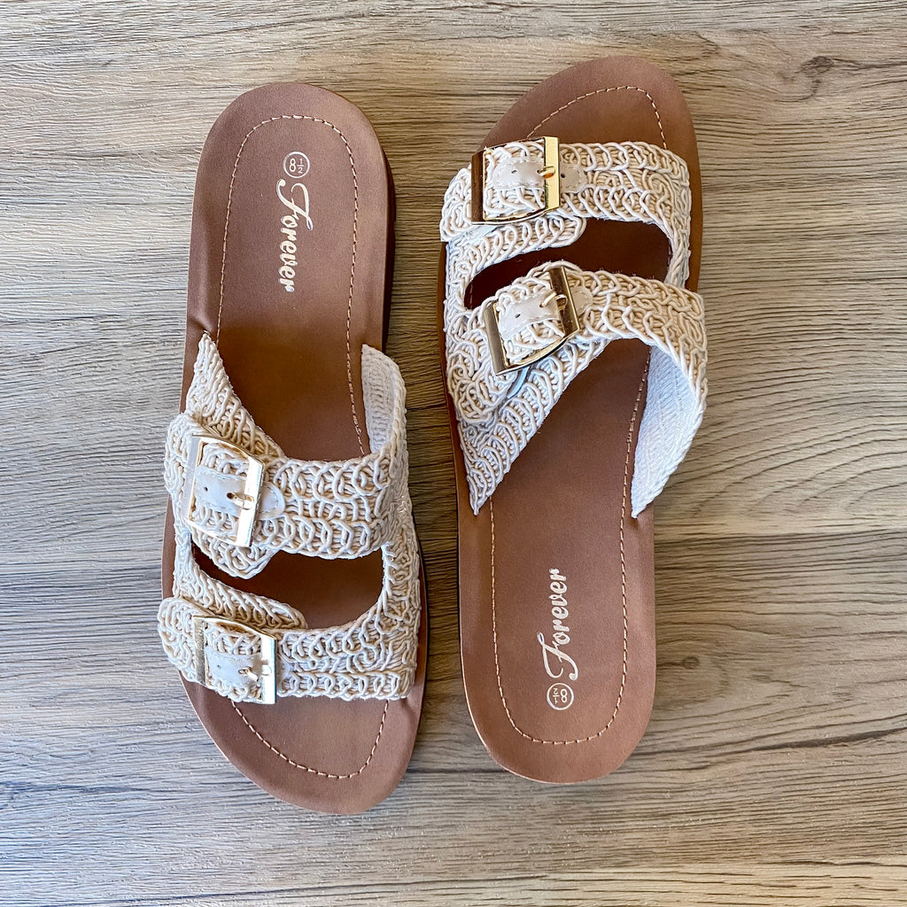 Offer Double Buckle Raffia Sandal - Lyla's: Clothing, Decor & More - Plano Boutique