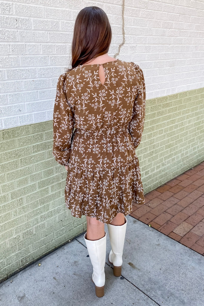 County Roads Floral Print Brown Dress - Lyla's: Clothing, Decor & More - Plano Boutique