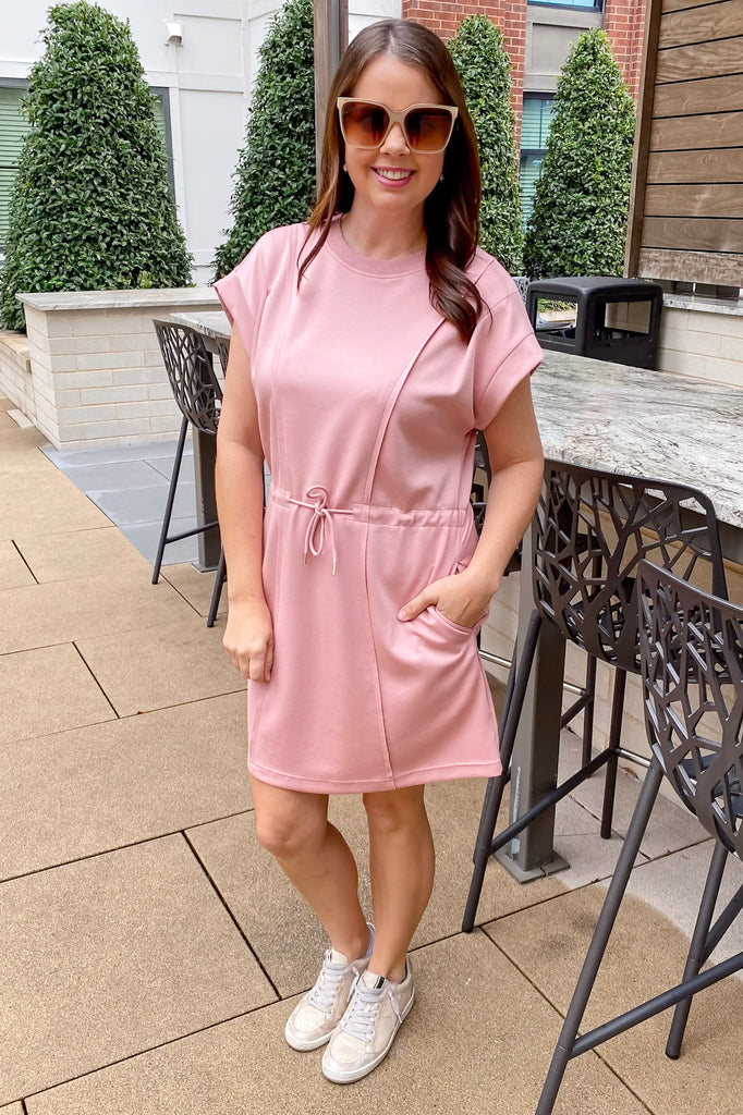 Perfect Harmony Pleated Antique Rose Dress - Lyla's: Clothing, Decor & More - Plano Boutique
