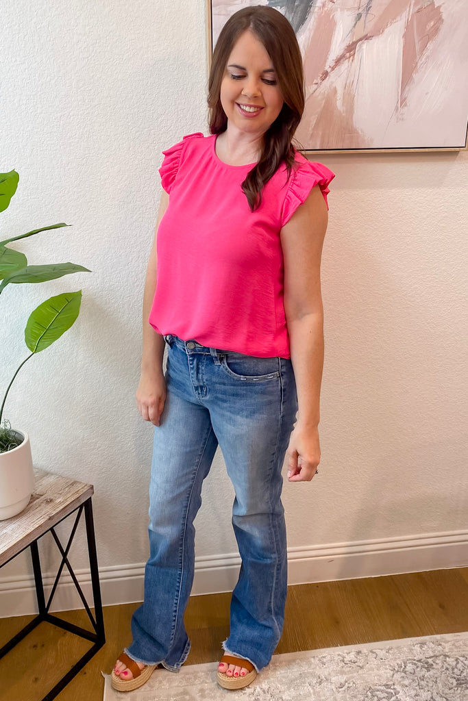 A Lil Ruffle Fuchsia Top - Lyla's: Clothing, Decor & More - Plano Boutique