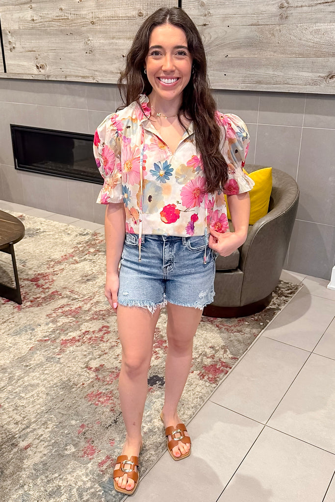 Wicklow High Rise Distressed Denim Shorts by Lovervet - Lyla's: Clothing, Decor & More - Plano Boutique