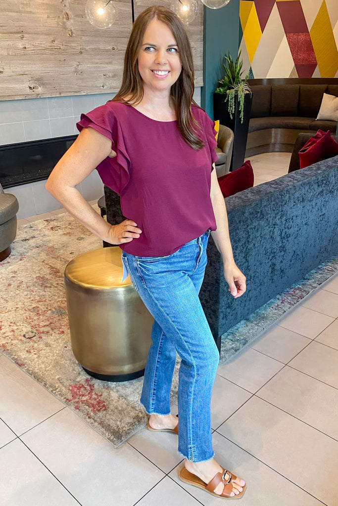 Marine Blue Freestyle Mid Rise Crop Denim by Mica - Lyla's: Clothing, Decor & More - Plano Boutique