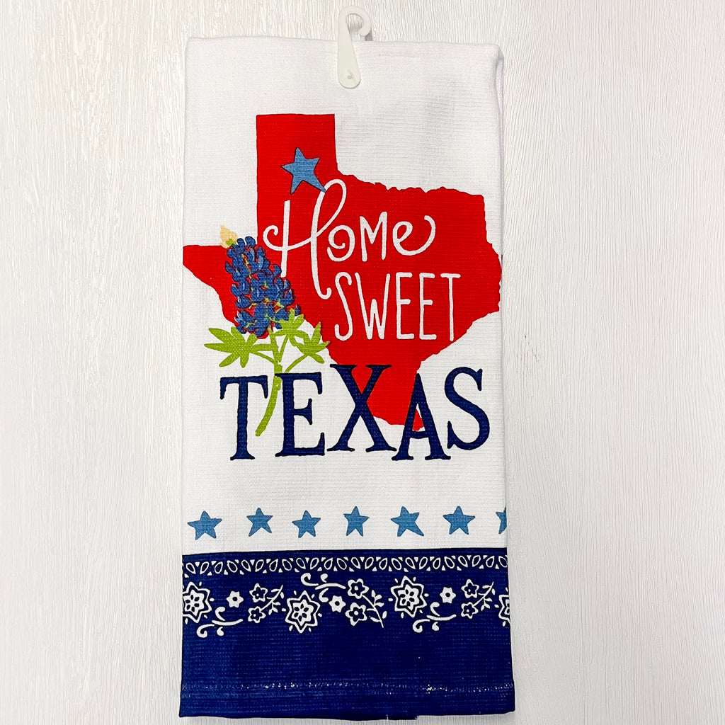 Home Sweet Texas Bluebonnets Tea Towel - Lyla's: Clothing, Decor & More - Plano Boutique