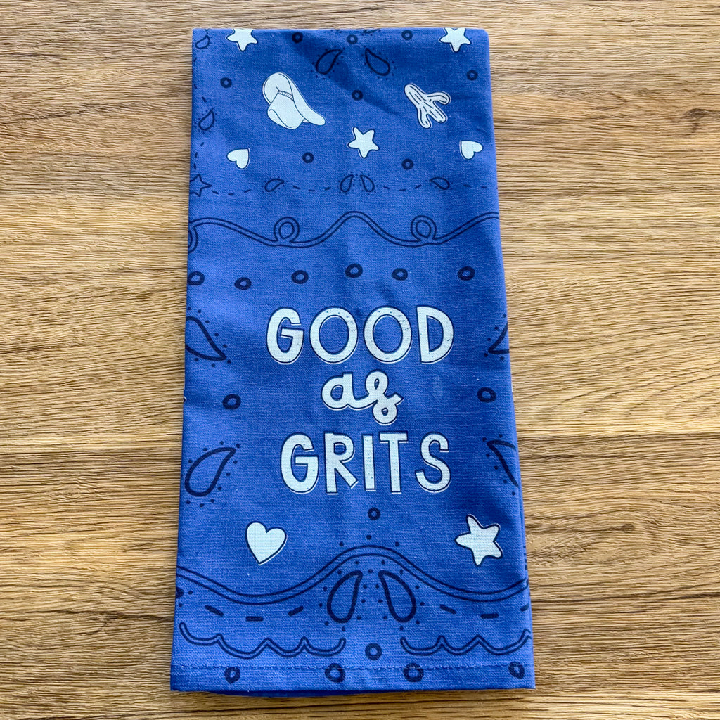 Good As Grits Western Tea Towel - Lyla's: Clothing, Decor & More - Plano Boutique