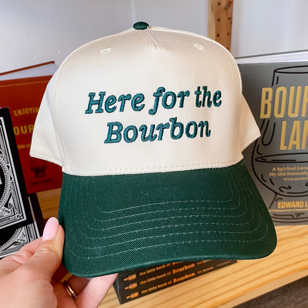 Here For the Bourbon Two Toned Green and Tan Vintage Mens Hat - Lyla's: Clothing, Decor & More - Plano Boutique