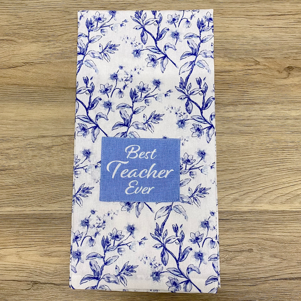 Best Teacher Ever Hand Towel - Lyla's: Clothing, Decor & More - Plano Boutique