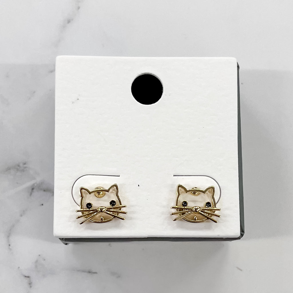 Cat Stud Earrings - Lyla's: Clothing, Decor & More - Plano Boutique