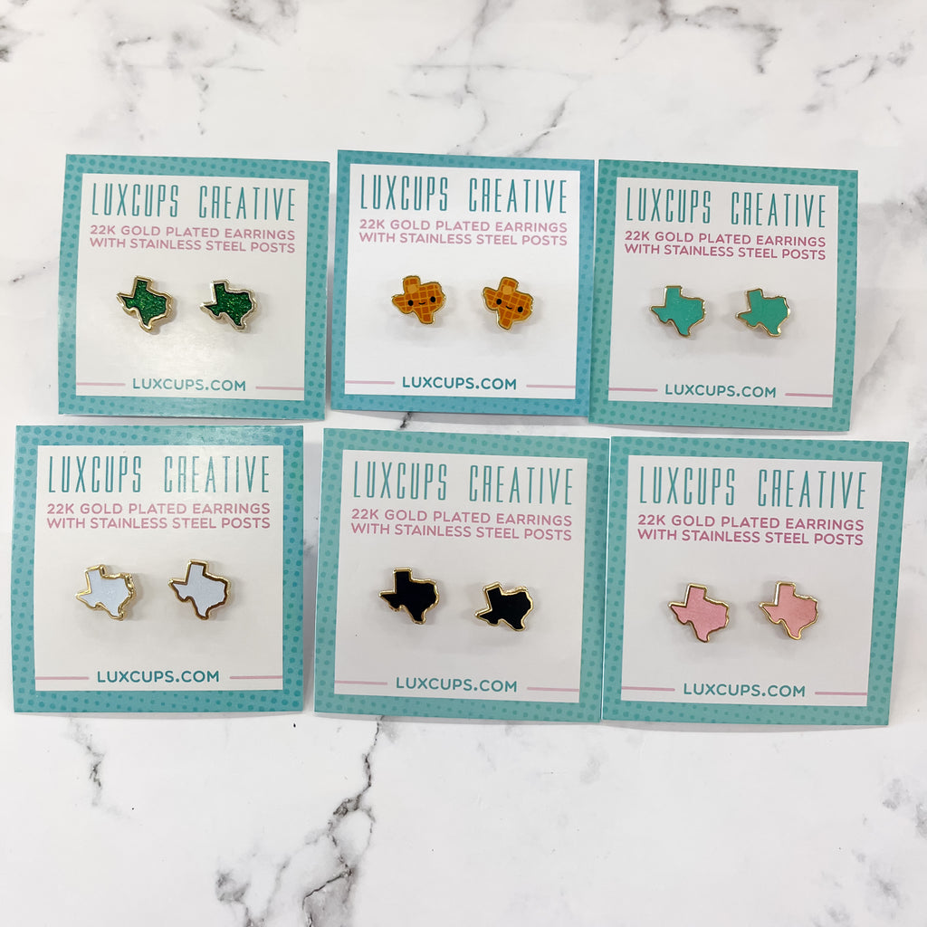 Texas Enamel Earrings - Lyla's: Clothing, Decor & More - Plano Boutique