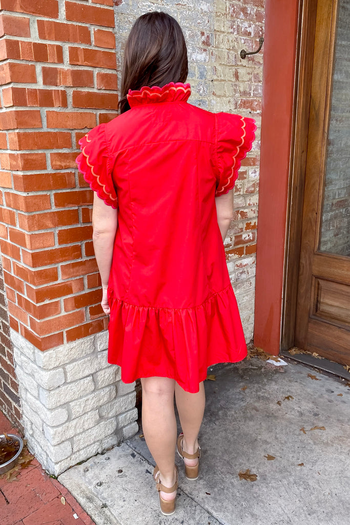 Cherry Blossom Flair Red Dress - Lyla's: Clothing, Decor & More - Plano Boutique