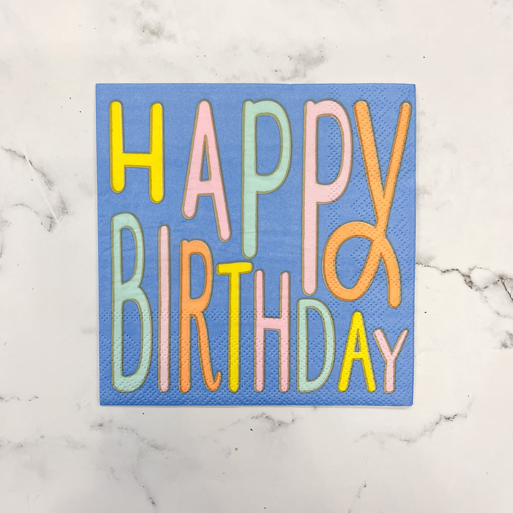 Happy Birthday Beverage Napkins - Lyla's: Clothing, Decor & More - Plano Boutique