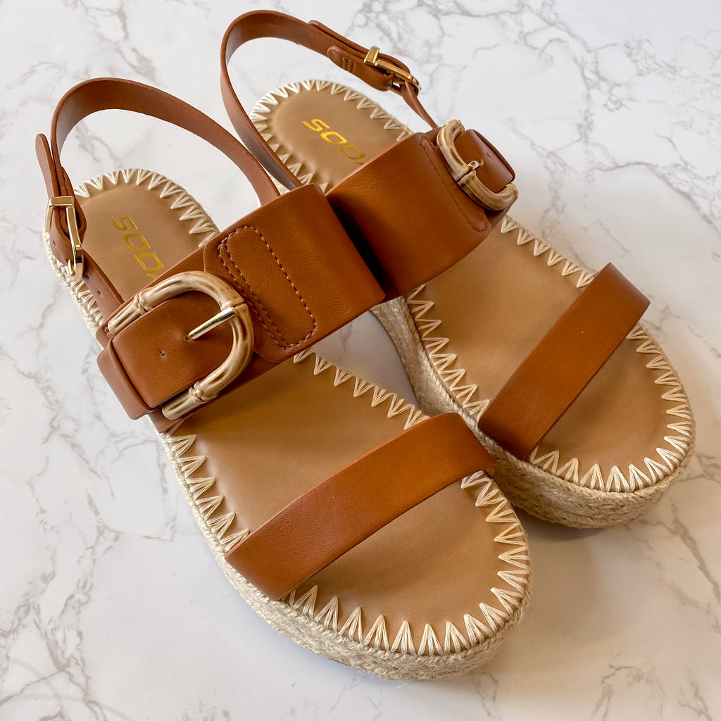 Grand Tan Buckle Platform Sandal - Lyla's: Clothing, Decor & More - Plano Boutique