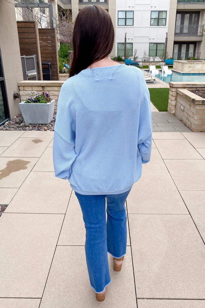 Texas Corduroy Graphic Sky Blue Sweater - Lyla's: Clothing, Decor & More - Plano Boutique