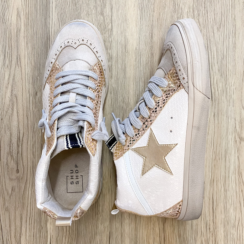 Paulina Blush Snake High Top Shu Shop Sneaker - Lyla's: Clothing, Decor & More - Plano Boutique