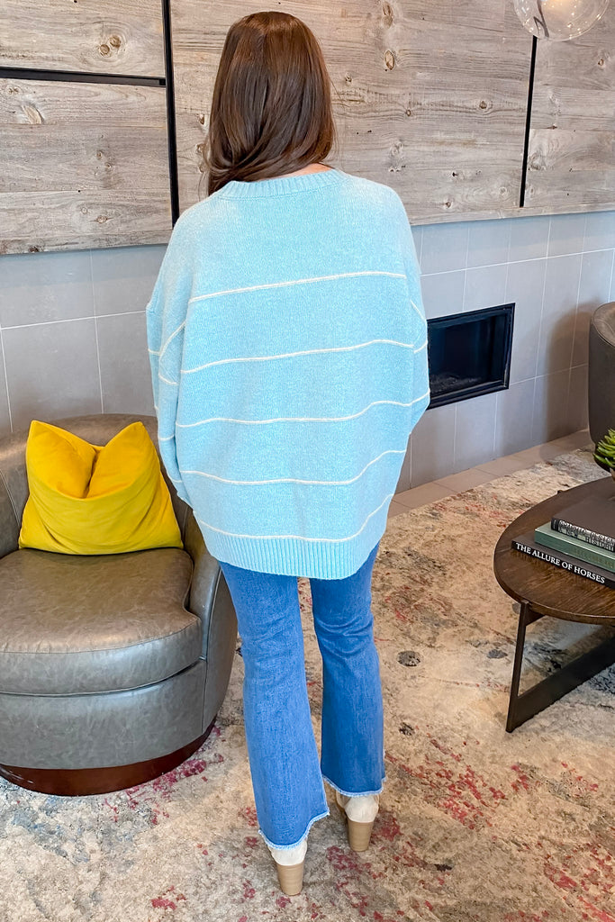Elevate Your Look Blue Striped Sweater - Lyla's: Clothing, Decor & More - Plano Boutique