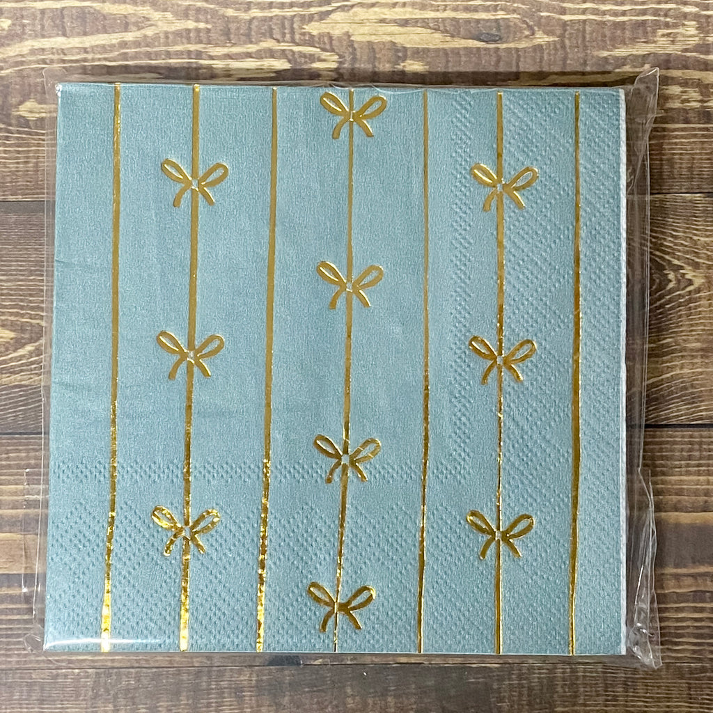 Gold Bows Cocktail Napkins - Lyla's: Clothing, Decor & More - Plano Boutique