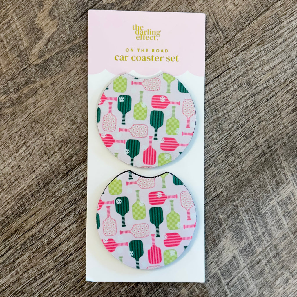 Pickleball Party Car Coaster Set - Lyla's: Clothing, Decor & More - Plano Boutique