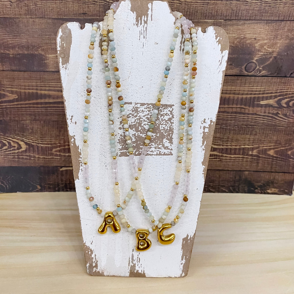 Pastel Bubble Initial Necklace - Lyla's: Clothing, Decor & More - Plano Boutique