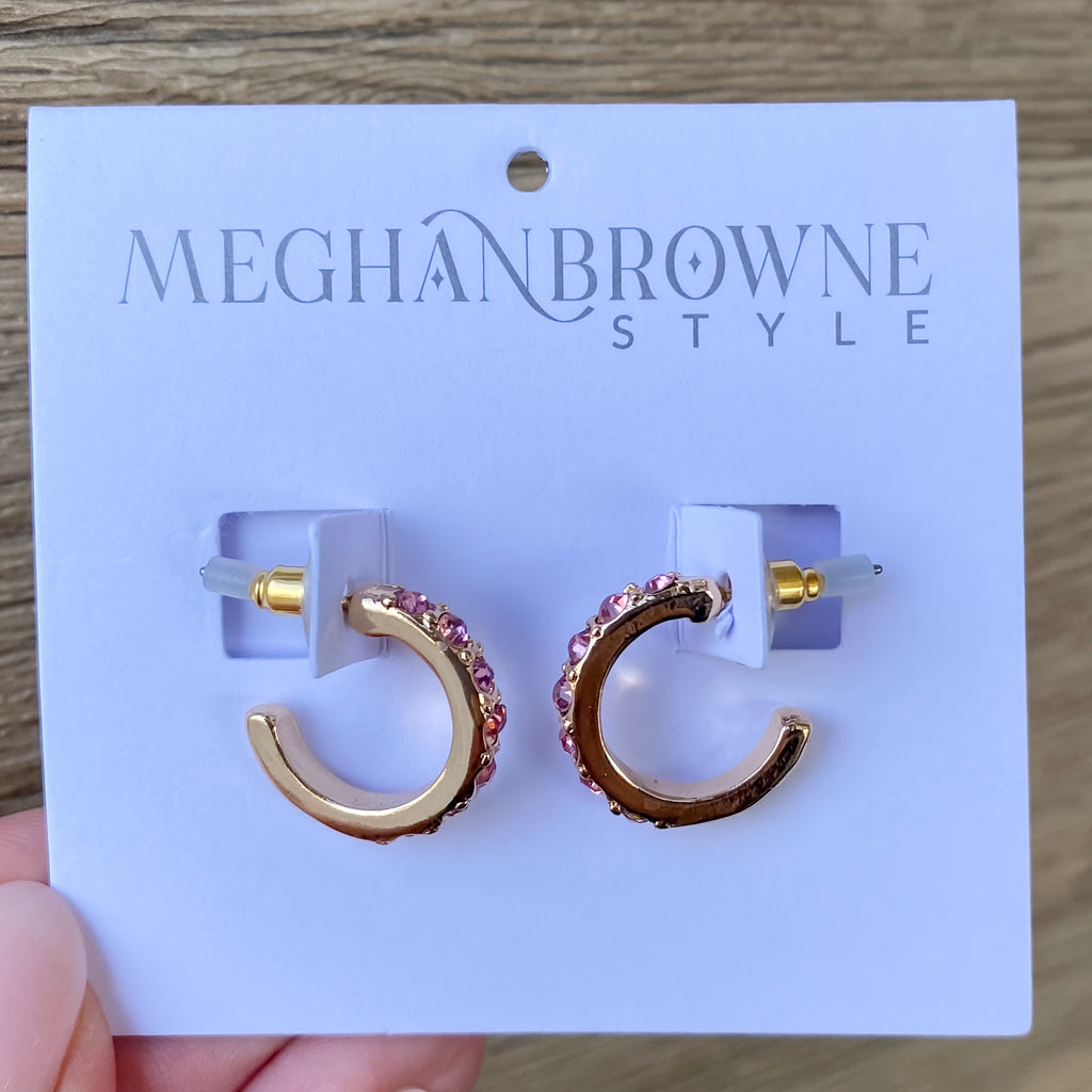 Pony Pink Hoop Earrings by Meghan Browne - Lyla's: Clothing, Decor & More - Plano Boutique