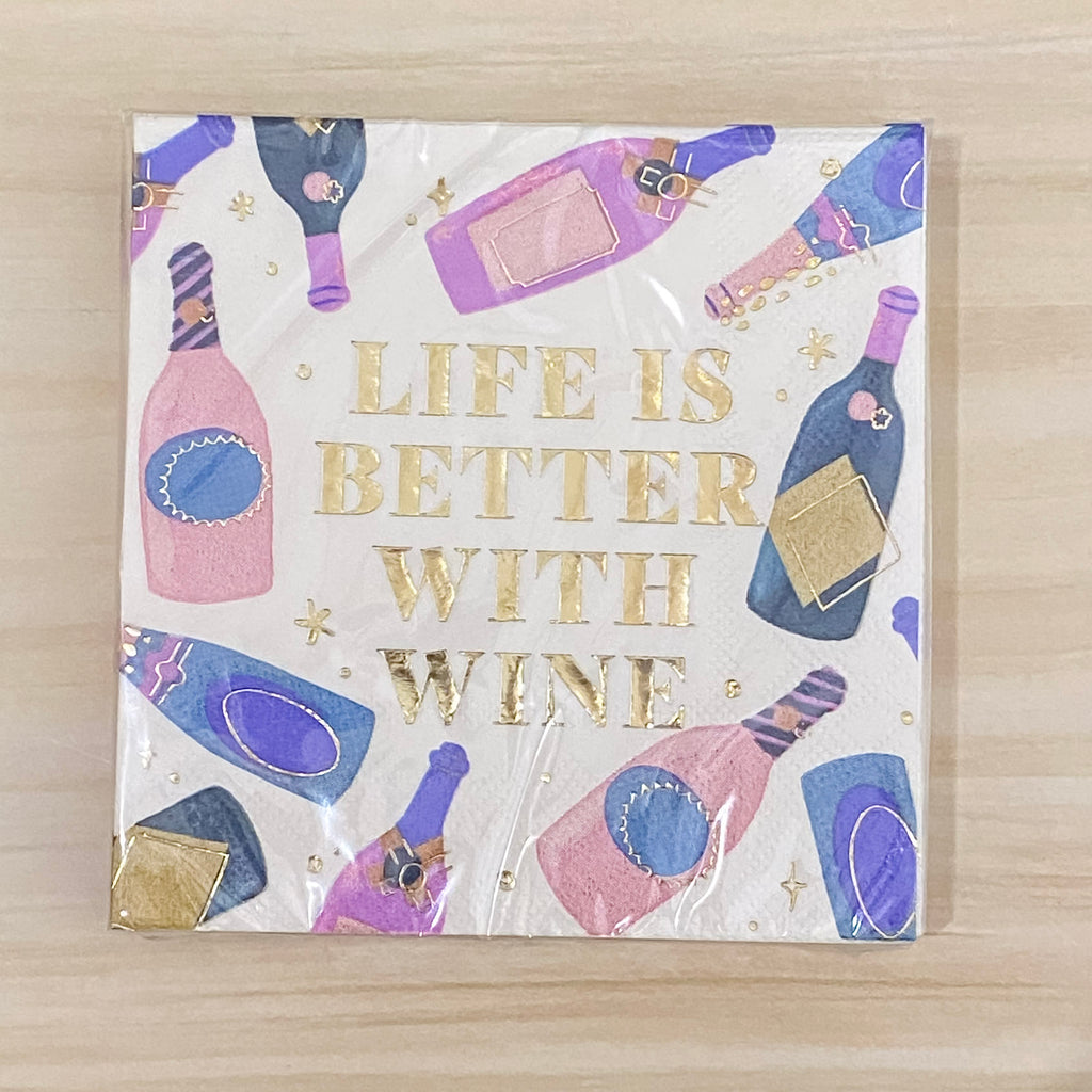 Life Is Better With Wine Cocktail Napkins - Lyla's: Clothing, Decor & More - Plano Boutique