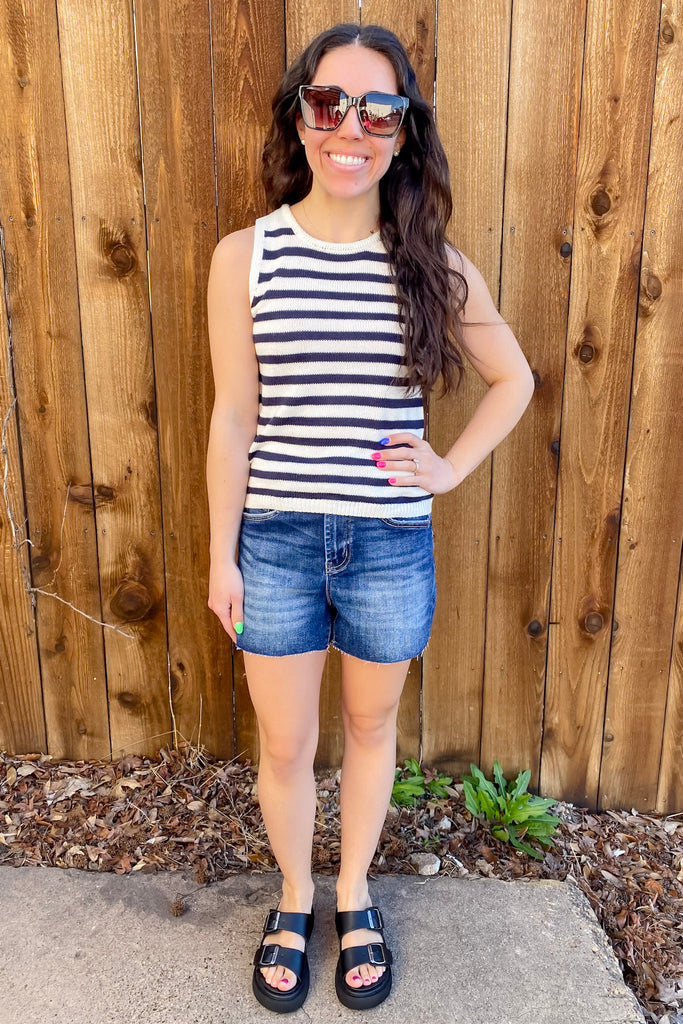 Party in The USA Navy Striped Top - Lyla's: Clothing, Decor & More - Plano Boutique