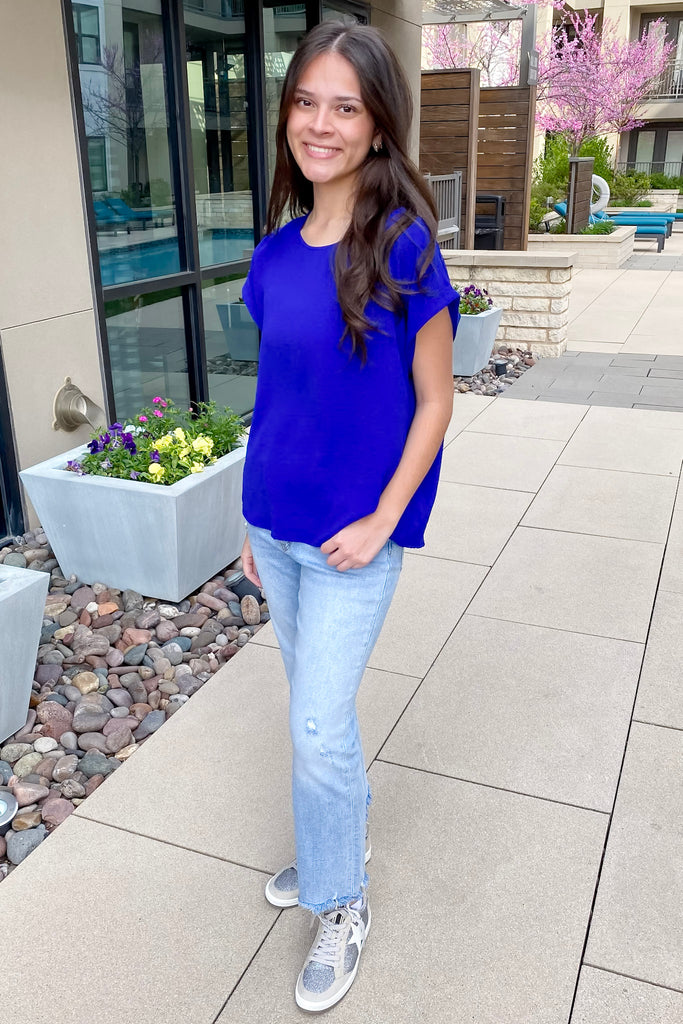 Breezy and Easy Royal Blue Top - Lyla's: Clothing, Decor & More - Plano Boutique