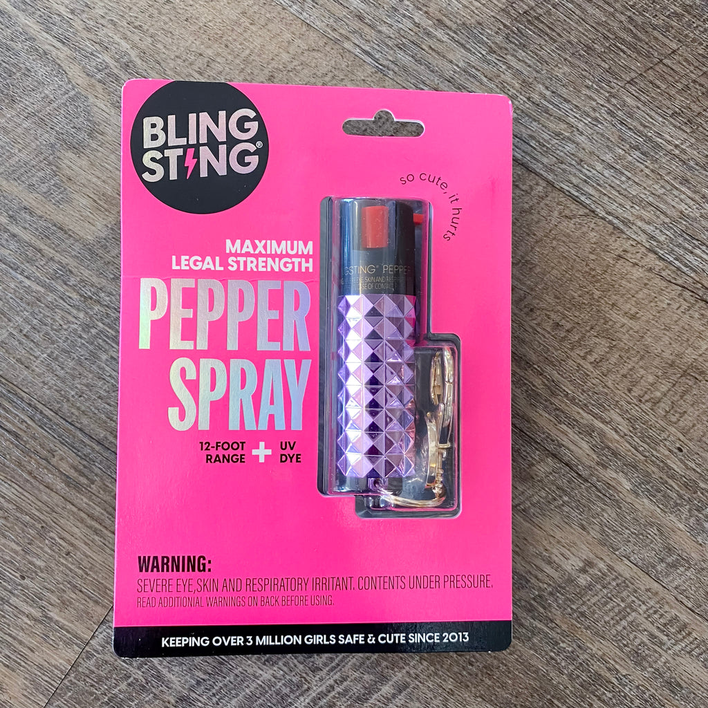 Lavender Metalic Studded Pepper Spray - Lyla's: Clothing, Decor & More - Plano Boutique