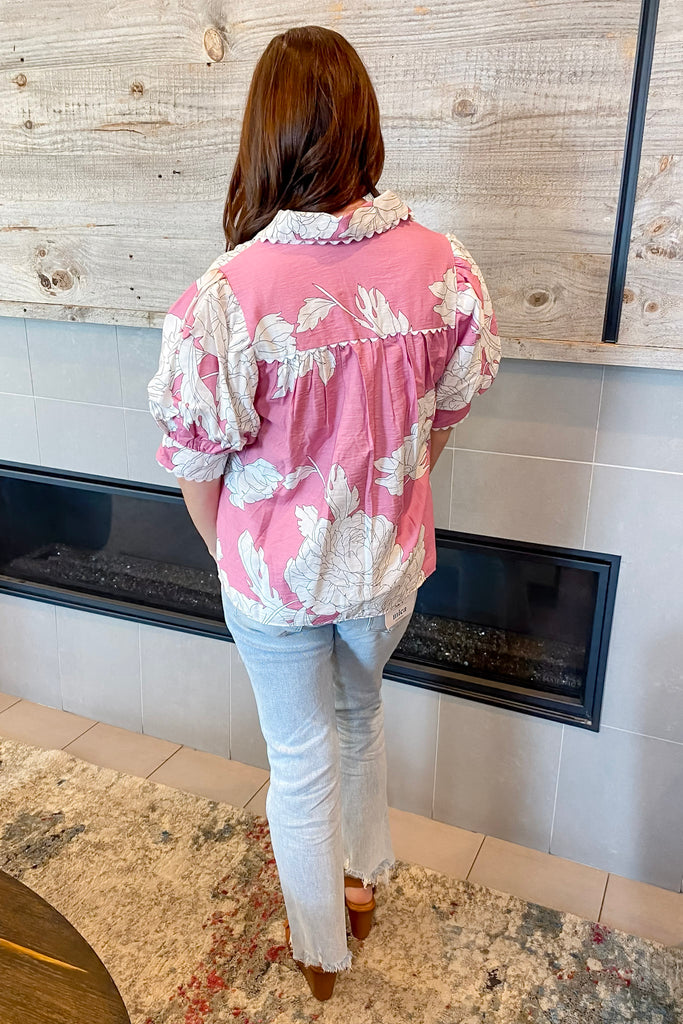 New Perspective Floral Print Pink Top - Lyla's: Clothing, Decor & More - Plano Boutique