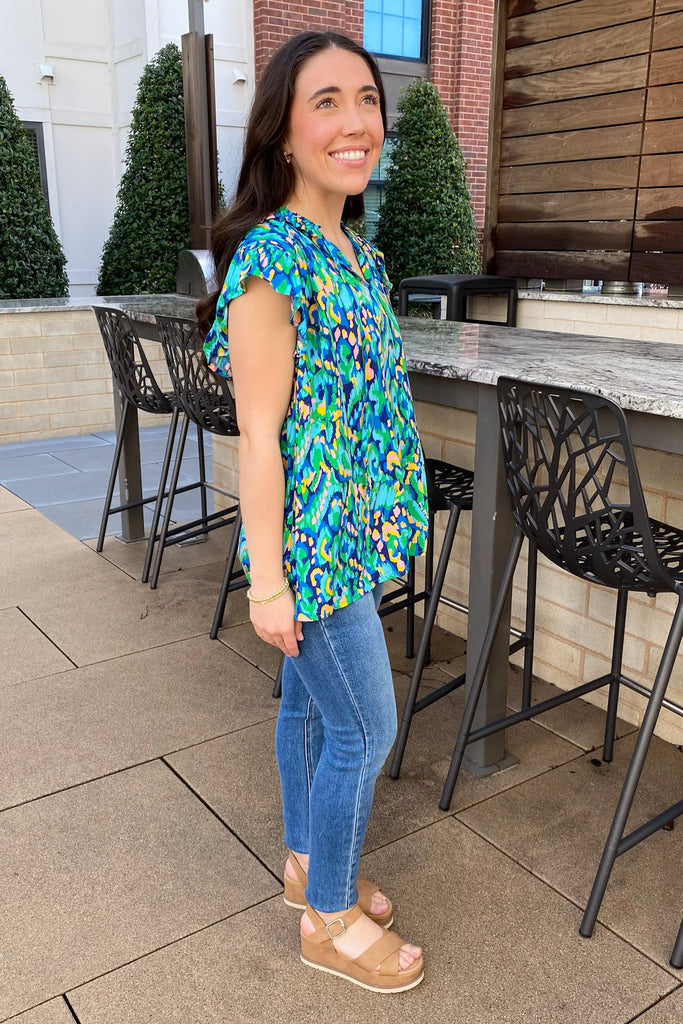 Looking Good Leopard Print Green Top - Lyla's: Clothing, Decor & More - Plano Boutique