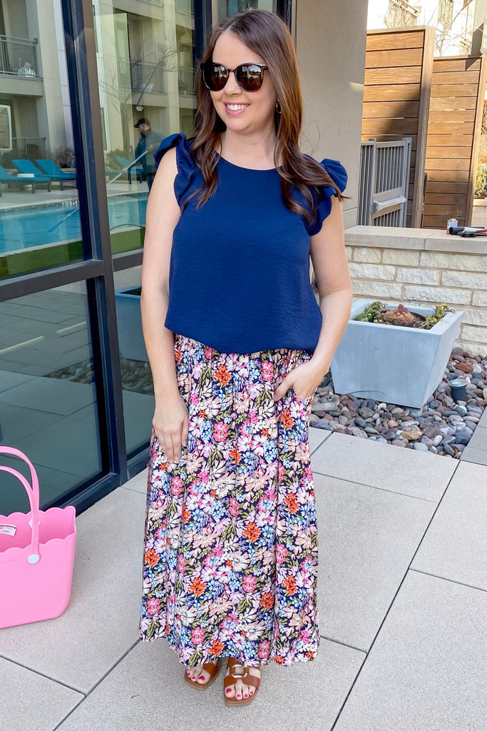 What To Do Floral Print Midi Skirt - Lyla's: Clothing, Decor & More - Plano Boutique
