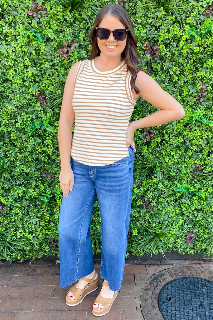 One Last Day Striped Sand Top - Lyla's: Clothing, Decor & More - Plano Boutique