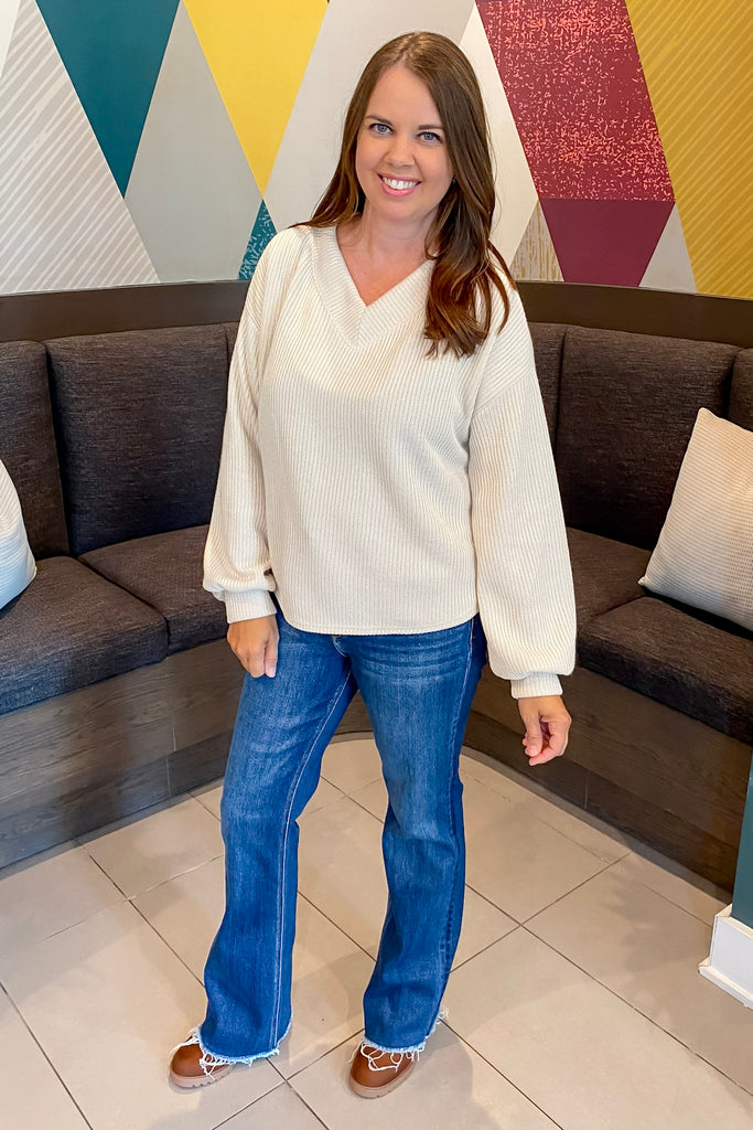 Results Are In Cream Sweater - Lyla's: Clothing, Decor & More - Plano Boutique