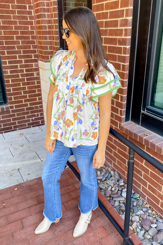 Autumn Dreams Cream Floral Print Top - Lyla's: Clothing, Decor & More - Plano Boutique