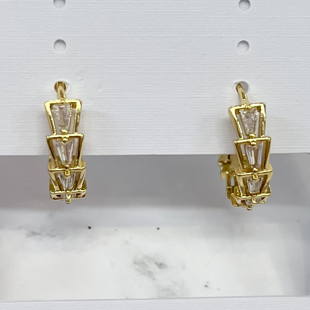 Bold Sparkle Huggies Gold Earrings - Lyla's: Clothing, Decor & More - Plano Boutique