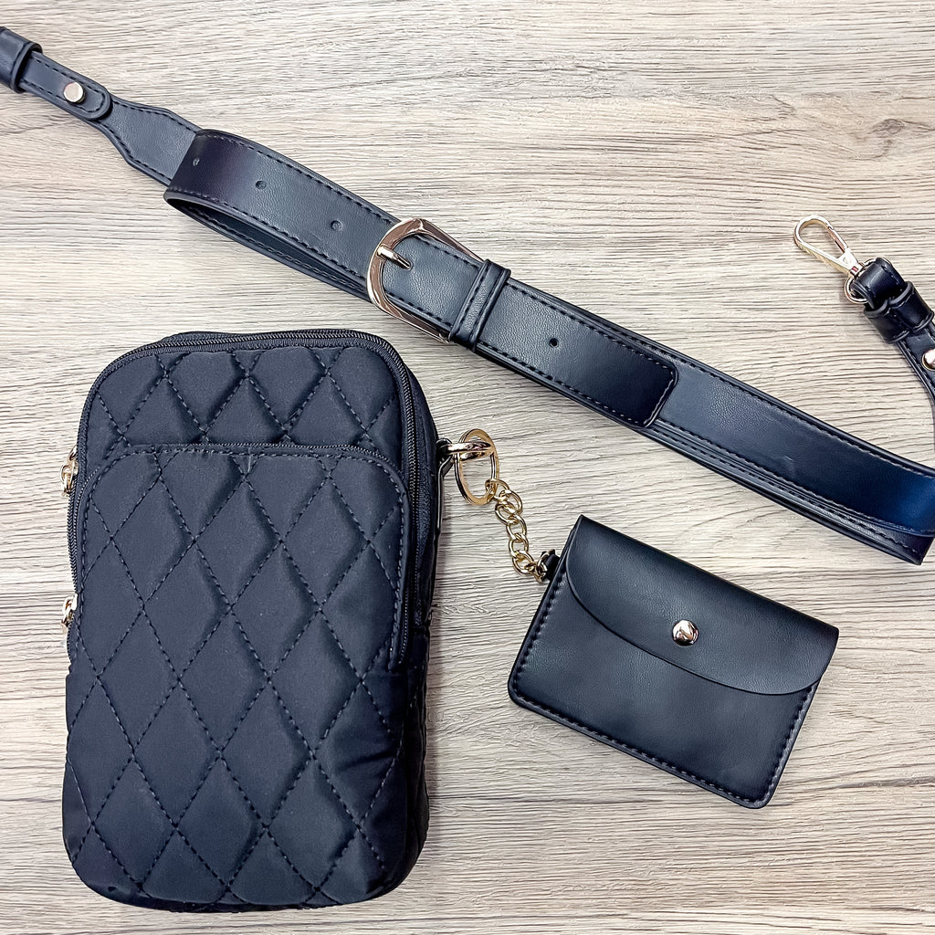 Jen & Co Parker Quilted Crossbody - Black - Lyla's: Clothing, Decor & More - Plano Boutique