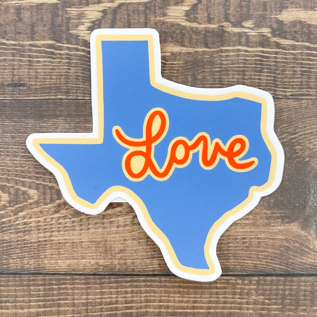 Texas Love Sticker - Lyla's: Clothing, Decor & More - Plano Boutique