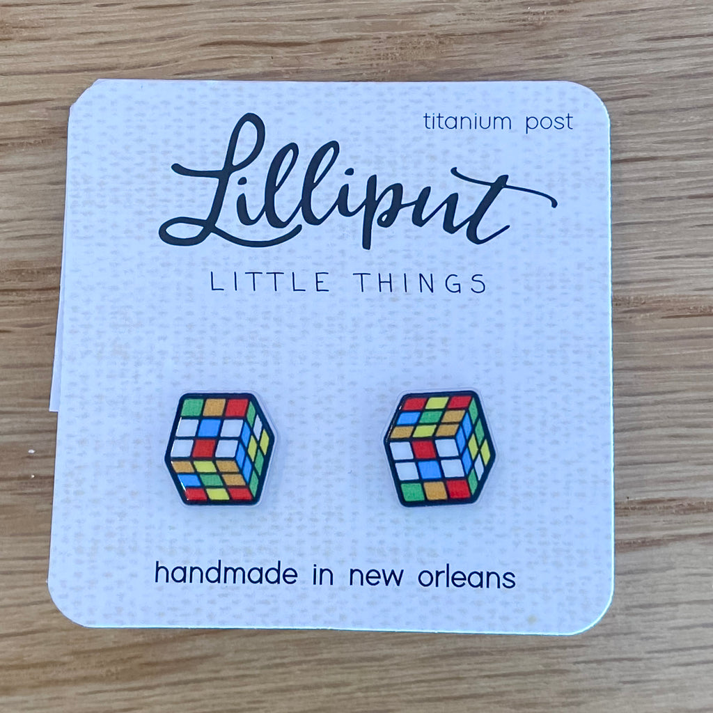 Retro Puzzle Cube Earrings - Lyla's: Clothing, Decor & More - Plano Boutique
