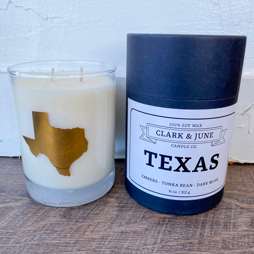 Texas Candle - Embers, Tonka Bean and Dark Muse by Clark & June - Lyla's: Clothing, Decor & More - Plano Boutique