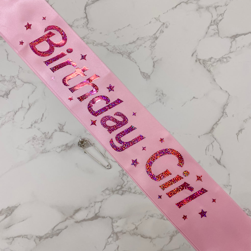 Pink Birthday Girl Sash by XO Fetti - Lyla's: Clothing, Decor & More - Plano Boutique