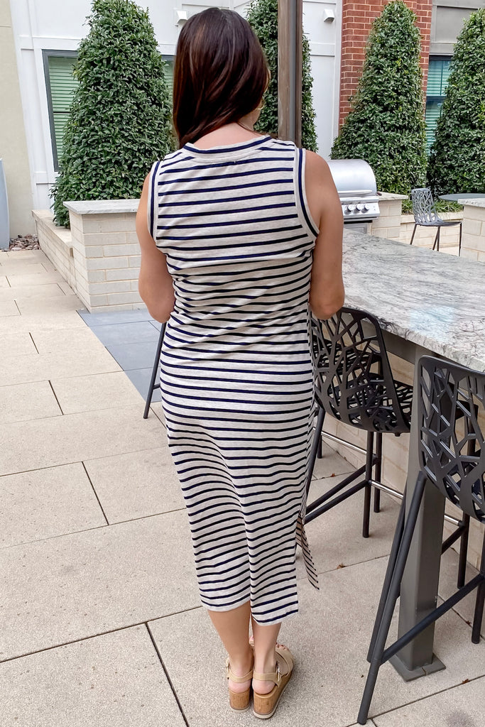 All You Got Striped Midi Dress - Lyla's: Clothing, Decor & More - Plano Boutique