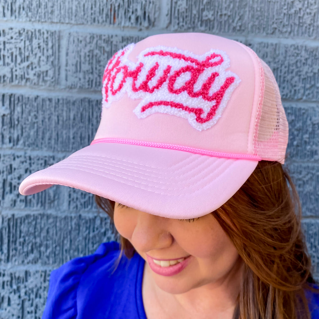 Howdy Embroidered Pink Foam Trucker Hat - Lyla's: Clothing, Decor & More - Plano Boutique