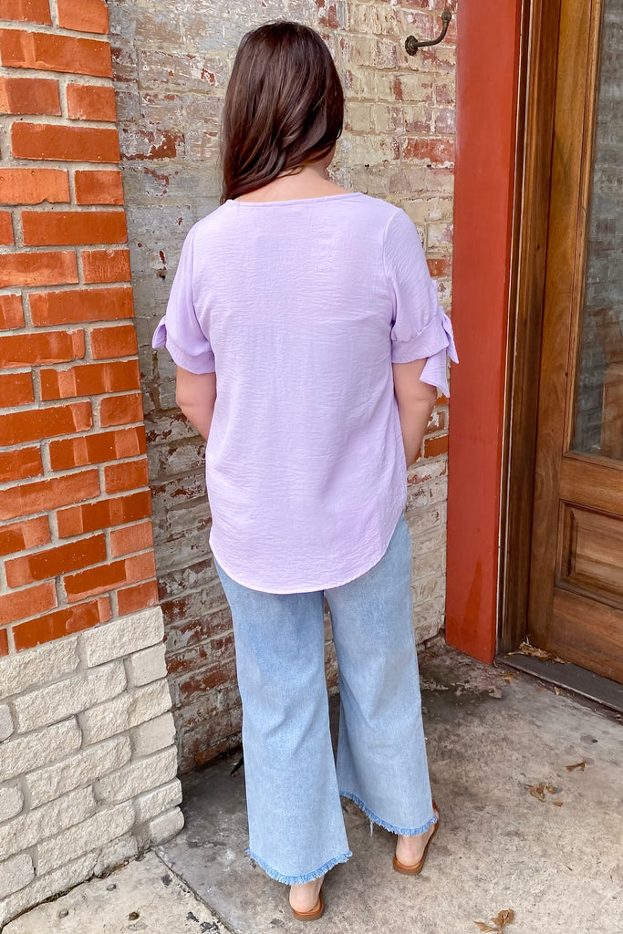 Simply Yours Lavender Tie Sleeve Top - Lyla's: Clothing, Decor & More - Plano Boutique