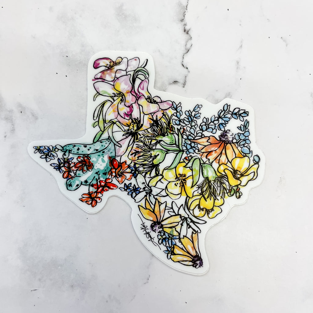 Texas Vinyl Sticker by Amanda Klein - Lyla's: Clothing, Decor & More - Plano Boutique