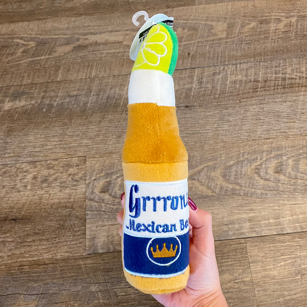 Grrrona Beer Bottle Large Plush Dog Toy - Lyla's: Clothing, Decor & More - Plano Boutique