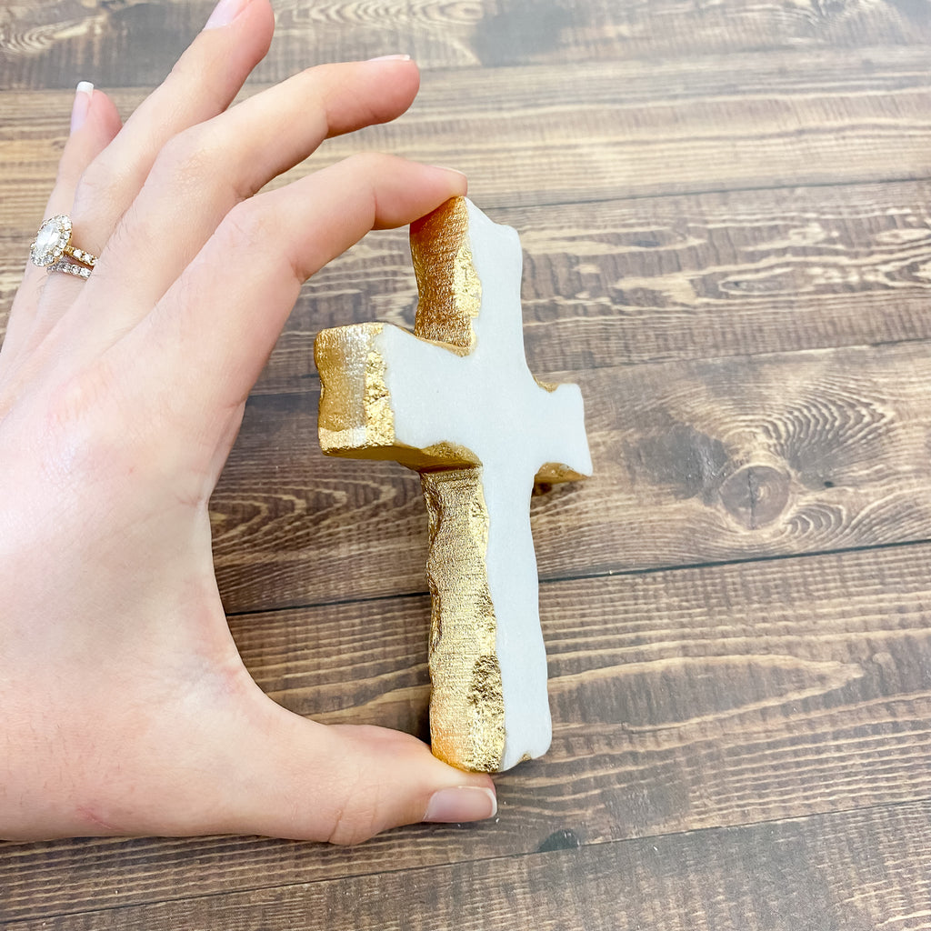 Marble Prayer Cross - Lyla's: Clothing, Decor & More - Plano Boutique