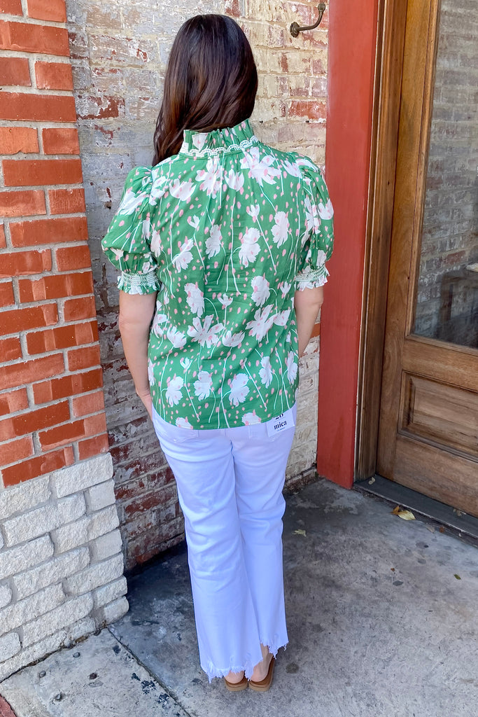 Invest in Yourself Green and Pink Print Top - Lyla's: Clothing, Decor & More - Plano Boutique