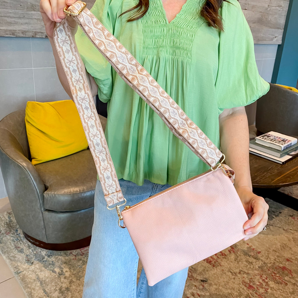Jen & Co Izzy Crossbody Handbag - Blush - Lyla's: Clothing, Decor & More - Plano Boutique