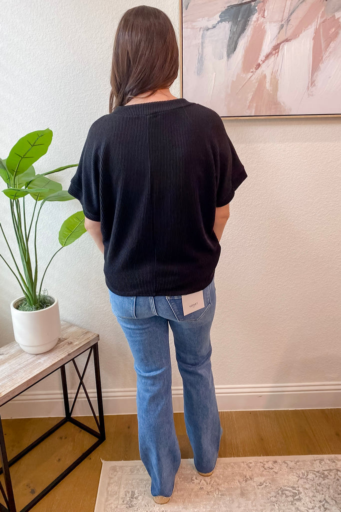 The Weekend Wanderer Ribbed Black Top - Lyla's: Clothing, Decor & More - Plano Boutique
