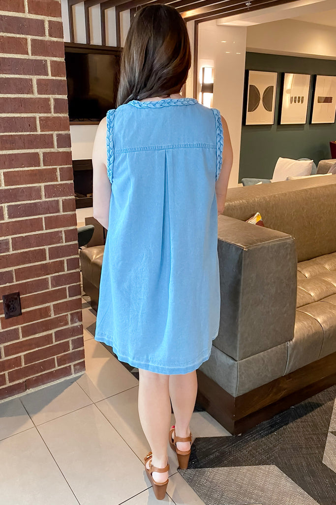 Extreme Conditions Braided Denim Dress - Lyla's: Clothing, Decor & More - Plano Boutique