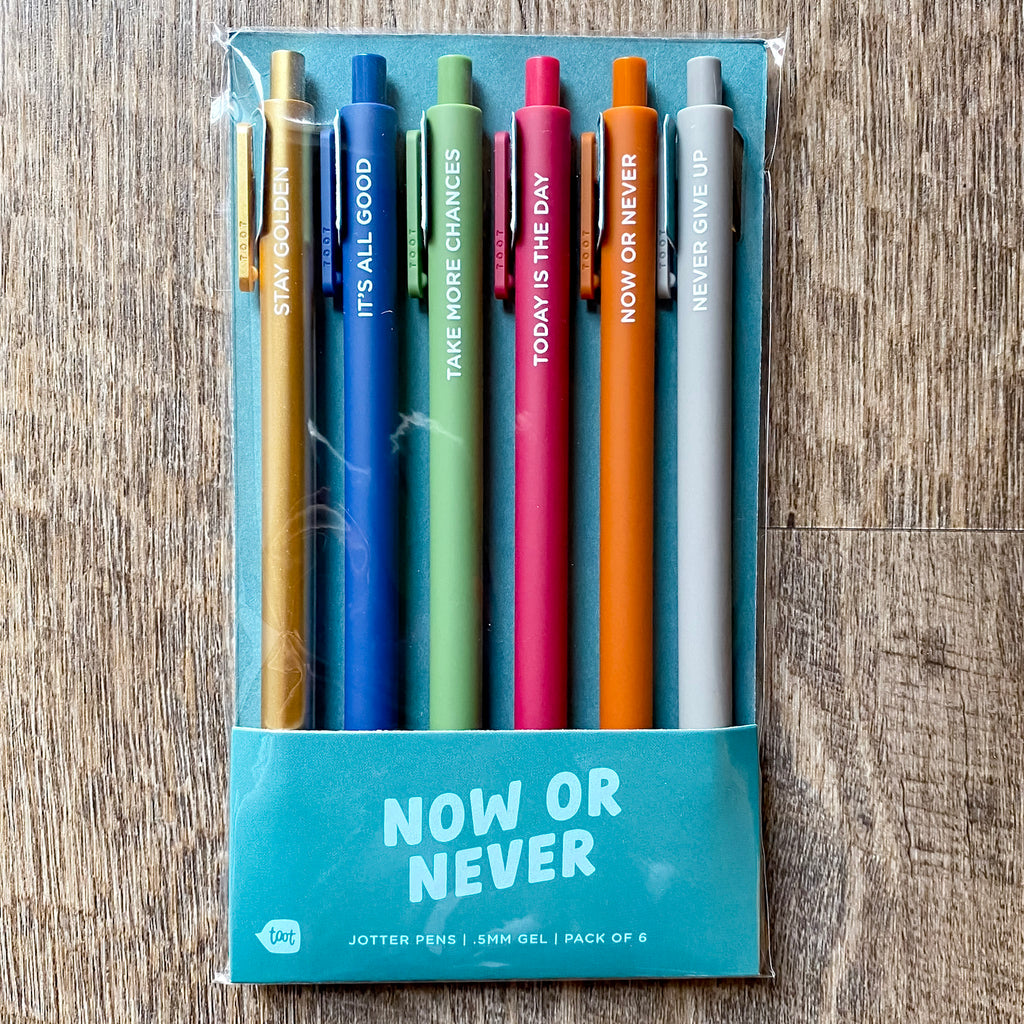 Now or Never Jotter Pens Set of 6 - Lyla's: Clothing, Decor & More - Plano Boutique